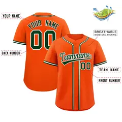 Orange Classic Authentic Baseball Jersey 2