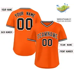 Orange Classic Authentic Pullover Baseball Jersey 2