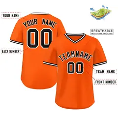 Orange Classic Authentic Pullover Baseball Jersey 2