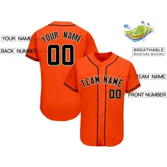 Orange Classic Style Authentic Baseball Jersey 2