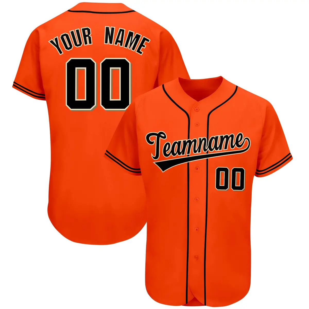 Orange Classic Style Authentic Baseball Jersey