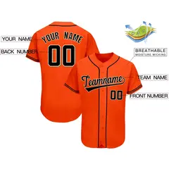 Orange Classic Style Authentic Baseball Jersey 2