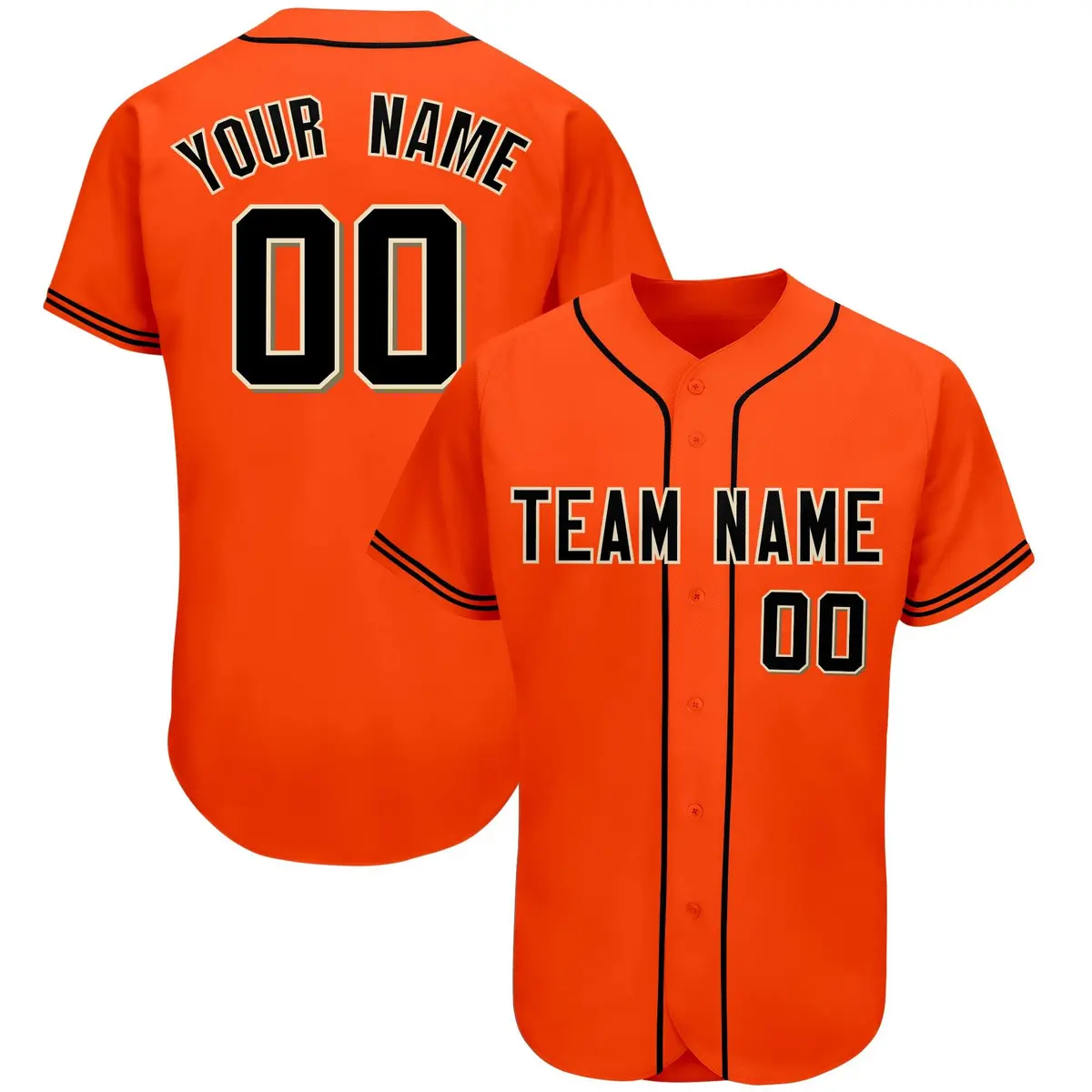 Orange Classic Style Authentic Baseball Jersey
