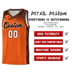 Orange Cloud Pattern Sports Uniform Basketball Jersey Set 2