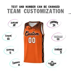 Orange Cloud Pattern Sports Uniform Basketball Jersey Set 4