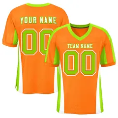 Orange Color Block Mesh Authentic Football Jersey