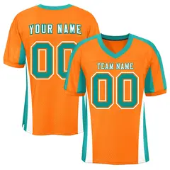 Orange Color Block Mesh Authentic Football Jersey 1