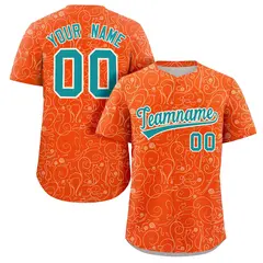 Orange Cream Graffiti Line Art Authentic Baseball Jersey