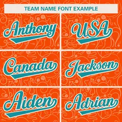 Orange Cream Graffiti Line Art Authentic Baseball Jersey 3