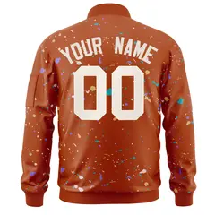Orange Cream Splash Graffiti Varsity Full-Zip Letterman Jacket 4