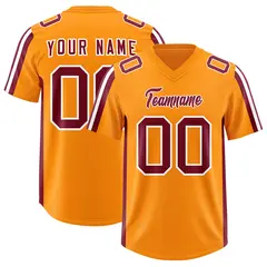 Orange Crimson and White Side Stripe Football Jersey 1