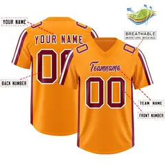 Orange Crimson and White Side Stripe Football Jersey 2