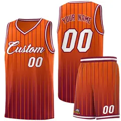 Orange Crimson Gradient Stripe Basketball Jersey 1