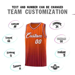 Orange Crimson Gradient Stripe Basketball Jersey 4