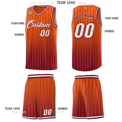 Orange Crimson Gradient Stripe Basketball Jersey 5