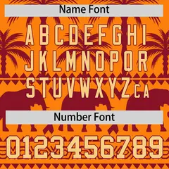 Orange Crimson Graffiti Bossinia Style Baseball Jersey 4