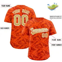 Orange Crimson Playboy Graffiti Pattern Baseball Jersey 2