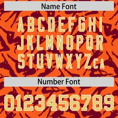 Orange Crimson Playboy Graffiti Pattern Baseball Jersey 4