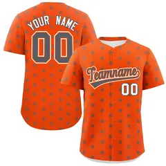 Orange Dark Gray Polka Dot Graffiti Baseball Jersey 1