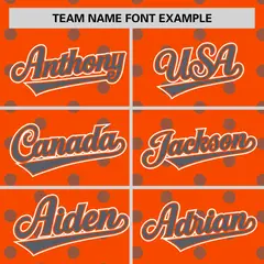 Orange Dark Gray Polka Dot Graffiti Baseball Jersey 3