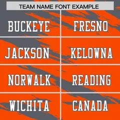 Orange Dark Gray Scratch Pattern Authentic Football Jersey 3