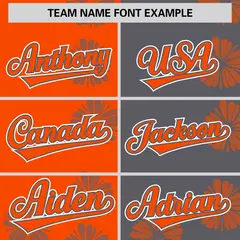 Orange Dark Gray Split Flower Graffiti Baseball Jersey 3