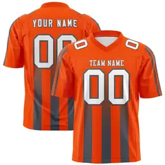 Orange Dark Gray Vertical Fine Stripe Gradient Football Jersey 1