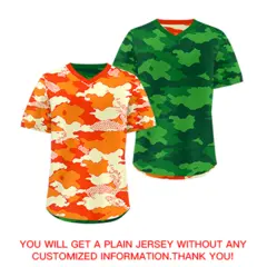 Orange Dark Green Kelly Green Camo Reversible Pullover Baseball Jersey 9