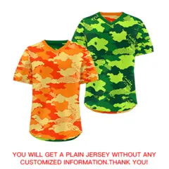 Orange Dark Green Kelly Green Camo Reversible Pullover Baseball Jersey 9