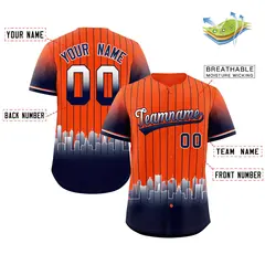 Orange Detroit City Silhouette Authentic Baseball Jersey 2