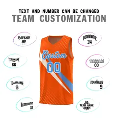 Orange Diagonal Pinstripe Color Block Basketball Jersey 4