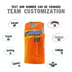 Orange Dot Scatter Graffiti Pattern Basketball Jersey 3