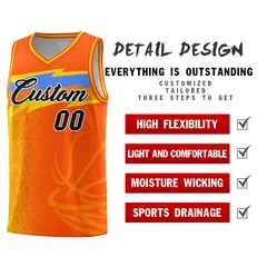Orange Dot Scatter Graffiti Pattern Basketball Jersey 4