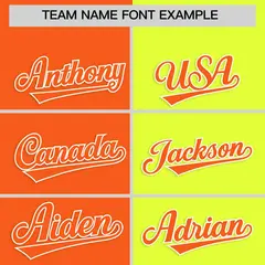 Orange Fluorescent Green Four Squares Performance Polo Shirt 3