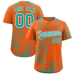 Orange Fumes Graffiti Pattern Authentic Baseball Jersey 1