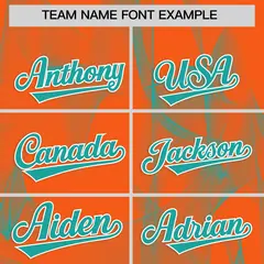 Orange Fumes Graffiti Pattern Authentic Baseball Jersey 3