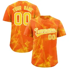 Orange Fumes Graffiti Pattern Authentic Baseball Jersey 1