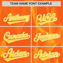 Orange Fumes Graffiti Pattern Authentic Baseball Jersey 3