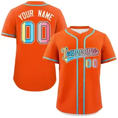 Orange Genderflux Pride Month Baseball Jersey