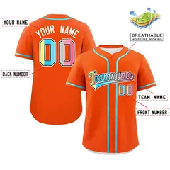 Orange Genderflux Pride Month Baseball Jersey 2