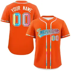 Orange Genderflux Pride Month Baseball Jersey 1