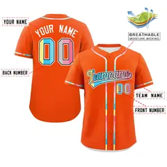 Orange Genderflux Pride Month Baseball Jersey 2