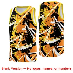 Orange Gold Abstract Graffiti Wrinkle-Resistant Basketball Jersey 6