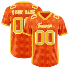 Orange Gold All Star Graffiti Pattern Football Jersey 1