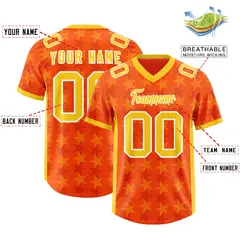 Orange Gold All Star Graffiti Pattern Football Jersey 2