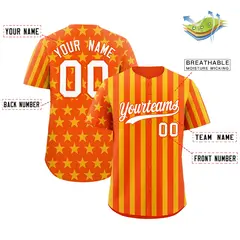 Orange Gold American Flag Graffiti Baseball Jersey 2