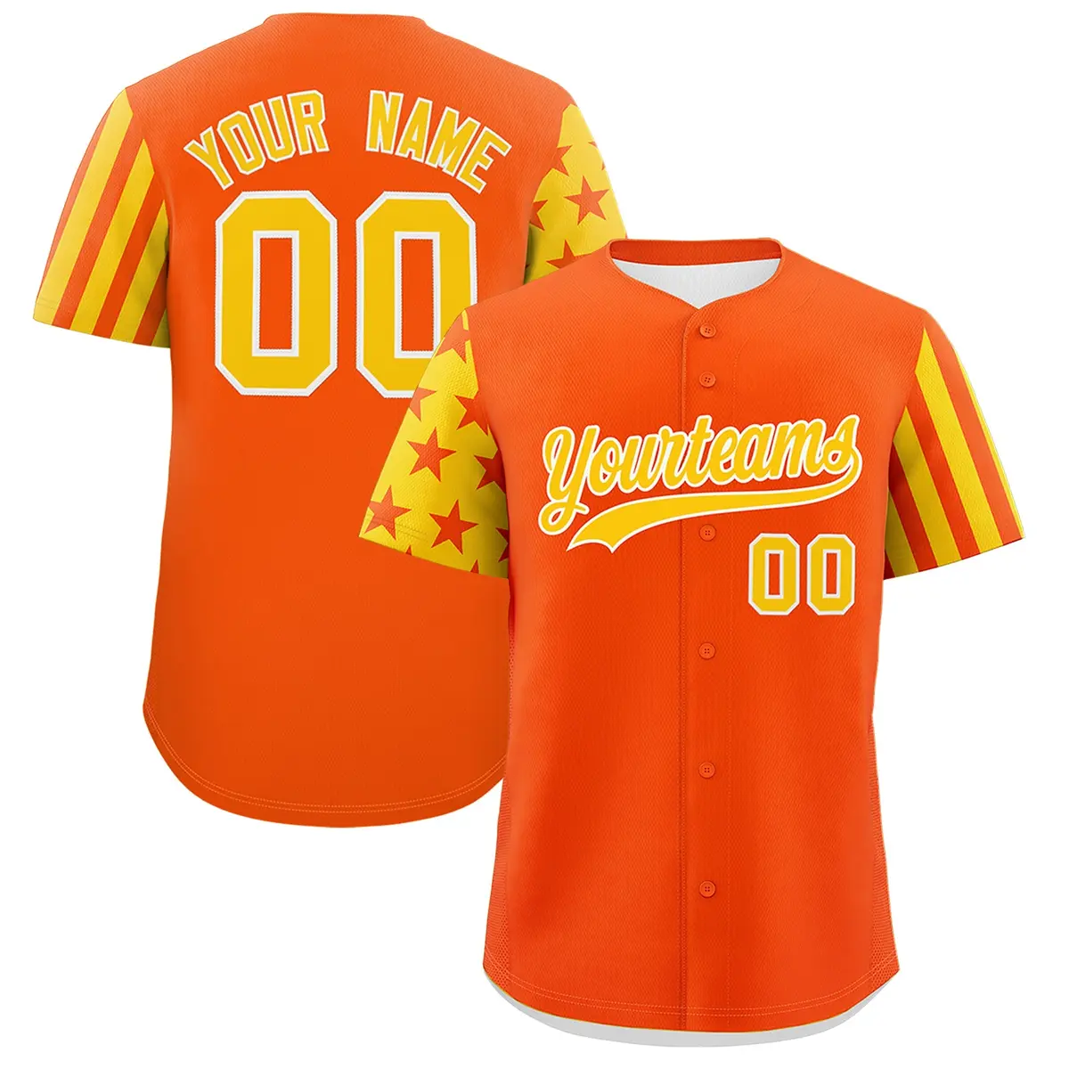 Orange Gold American Flag Raglan Baseball Jersey
