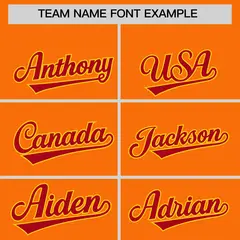 Orange Gold Baroque Style Baseball Jersey 3