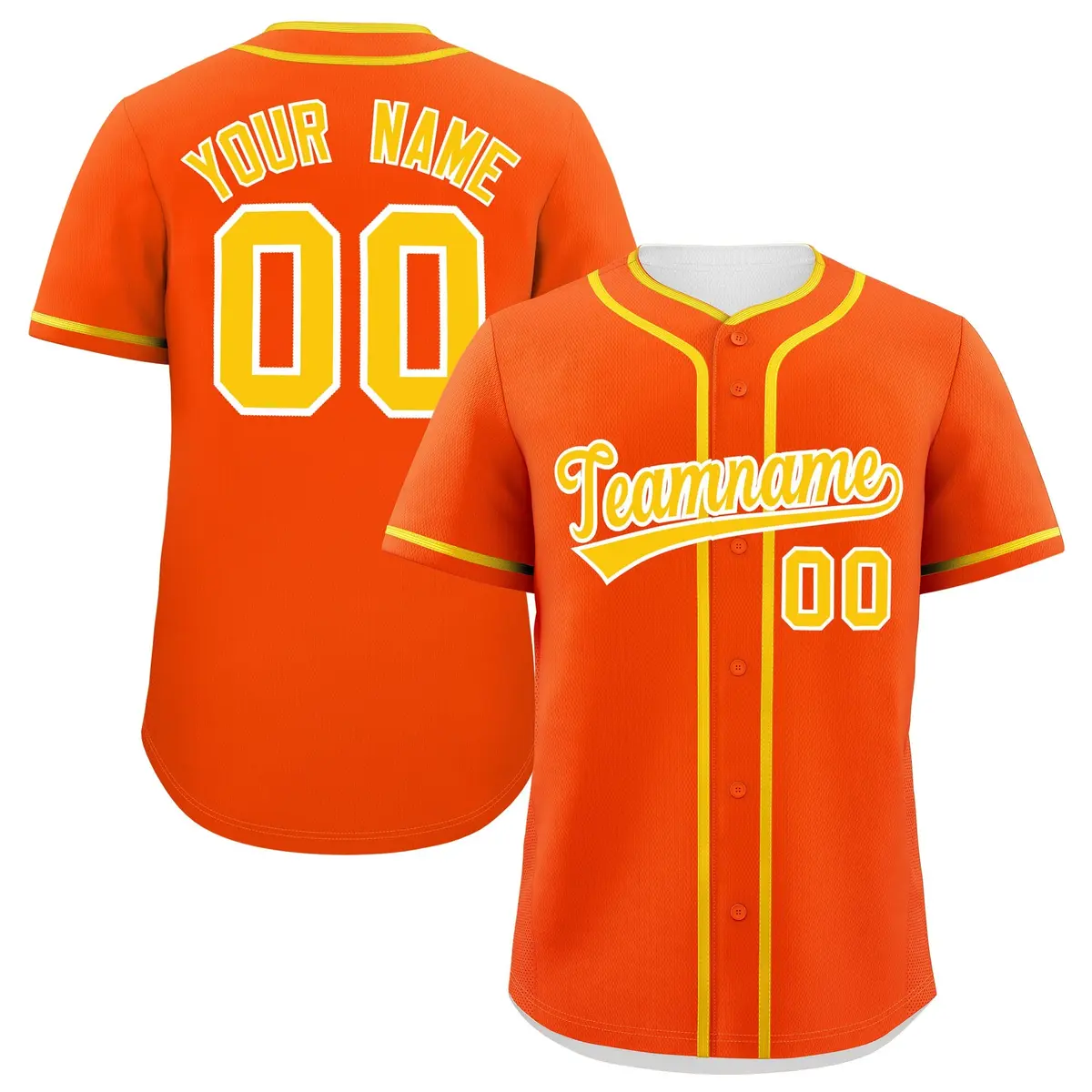 Orange Gold Classic Authentic Baseball Jersey