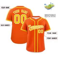 Orange Gold Classic Authentic Baseball Jersey 2